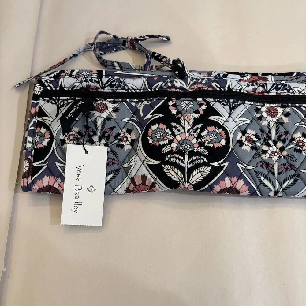 VERA BRADLEY  “Ornate Blooms” Curling Iron & Flat Iron Cover.  NWT.  Gray Pink